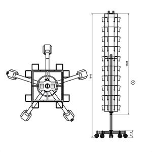 Produktbild für Prospekthalter Fluhr KK40, drehbar, silber