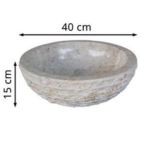 Produktbild für Waschbecken vidaXL 142774, aus Marmor, creme