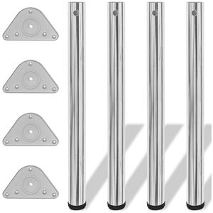 Produktbild für Tischbein vidaXL 242142, silber aus Metall