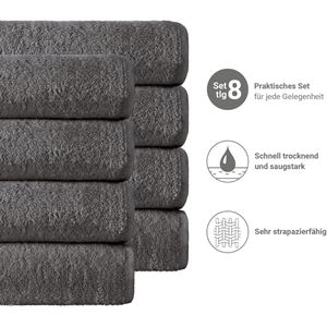 Produktbild für Handtuch NatureMark Frottier, anthrazit, 50 x 100 cm