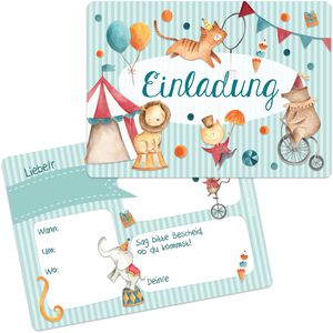 Einladungskarten Papierdrachen Zirkus, für Kindergeburtstage