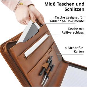 Produktbild für Schreibmappe DESQ 3632 Business Classy, braun, Kunstleder