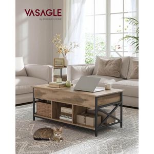 Produktbild für Couchtisch Vasagle LCT209K02, Holz / Metall, kamelbraun
