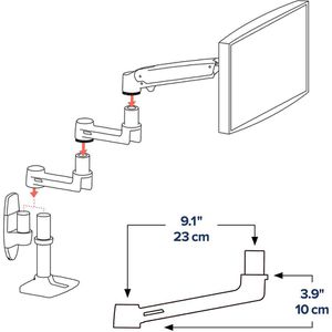 Produktbild für Monitorbefestigung Ergotron LX Verlängerung