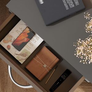 Produktbild für Nachttisch CASARIA Jamie, 109675, anthrazit, aus Holz, 2er Set