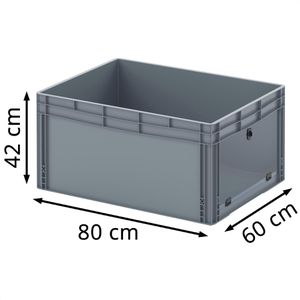 Produktbild für Eurobox AUER EG SKS 86/42 HG, grau, mit Acrylglas-Sichtklappe