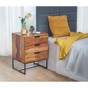 Produktbild für Nachttisch Wohnling WL6.715, sheesham, Massivholz, stehend