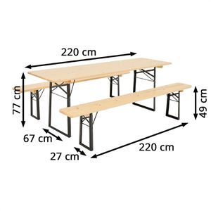 Produktbild für Bierzeltgarnitur RUKU1952 204511, Fichte / schwarz