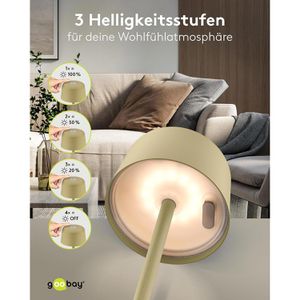 Produktbild für Tischlampe Goobay 77678, beige, LED, warmweiß