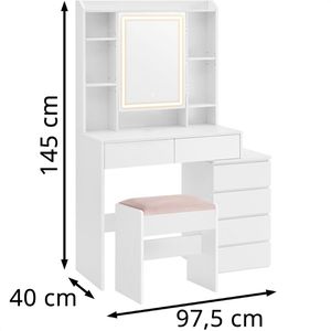 Produktbild für Schminktisch Vasagle RDT125W01, mit Beleuchtung