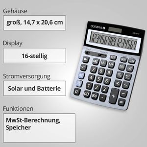Produktbild für Taschenrechner Olympia LCD 6016, MwSt-Berechnung