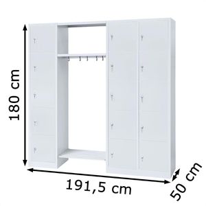 Produktbild für Schließfachschrank Lüllmann 525540, lichtgrau