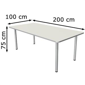Produktbild für Schreibtisch Kerkmann Prime 11040910, weiß / silber
