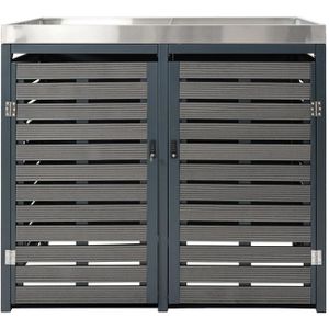 Produktbild für Mülltonnenbox Mendler HWC-K14, WPC/Metall