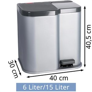 Produktbild für Mülleimer Curver Duo Pedal Bin, anthrazit