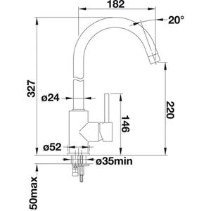 Produktbild für Küchenarmatur BLANCO MIDA, chrom