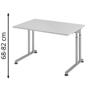 Schreibtisch Hammerbacher Z-Serie, grau / silber