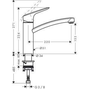 Produktbild für Küchenarmatur hansgrohe Logis M31, chrom