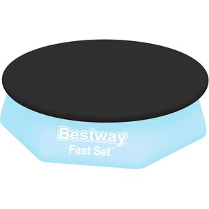 Produktbild für Poolabdeckung Bestway 58032, aus PVC, schwarz, mit Spannseil