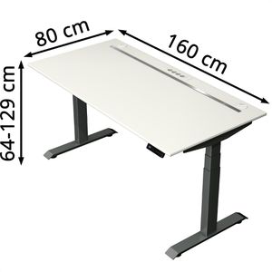 Produktbild für Schreibtisch Kerkmann Move boost 4, weiß / anthrazit