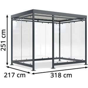 Produktbild für Personenunterstand WSM Köln K3 b/d, anthrazit, aus Metall