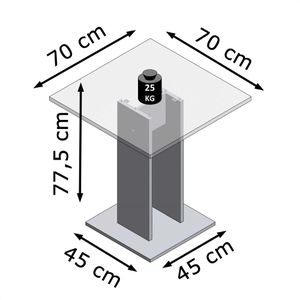 Produktbild für Esstisch FMD-Möbel Bandol 1,668001, beton / weiß