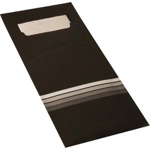 Produktbild für Bestecktaschen Papstar Stripes, schwarz / weiß