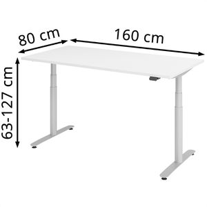 Produktbild für Schreibtisch Hammerbacher XDLR16, weiß / silber