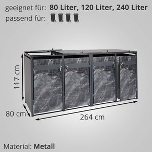 Produktbild für Mülltonnenbox Mendler HWC-J82, Metall