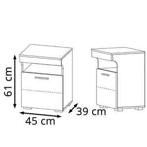 Produktbild für Nachttisch VCM Slepal L 919081, weiß