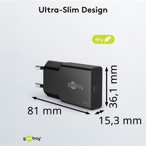 Produktbild für USB-Ladegerät Goobay Slim 75735, GaN, 30 Watt