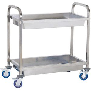 Servierwagen Royal-Catering RCGW-2, silber, aus Edelstahl