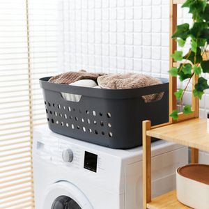 Produktbild für Wäschekorb Rotho Jona, anthrazit, mit 4 Griffen