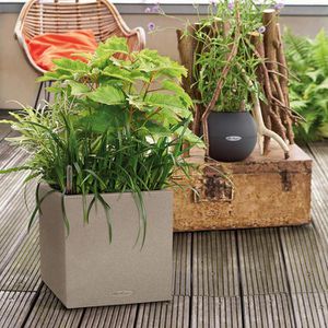 Produktbild für Übertopf Lechuza CANTO Stone 30 low, sandbeige, 30 x 30 x 30cm