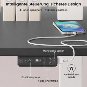 Produktbild für Schreibtisch FlexiSpot E7B 2026, schwarz / weiß
