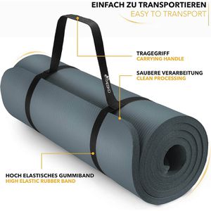Produktbild für Yogamatte Tresko mit Tragegurt, petrol, 1 cm stark