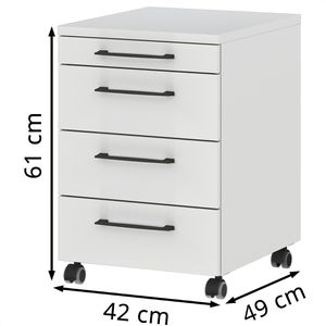 Produktbild für Rollcontainer Germania Profi 3.0, aus Holz, lichtgrau