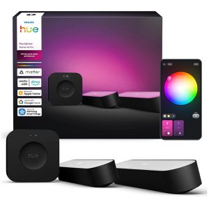 Tischlampe Philips-Hue Play Lightbar Kit, schwarz, LED, RGBW