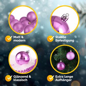 Produktbild für Weihnachtskugeln Deuba 107505, rosa