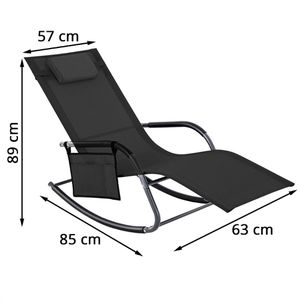 Produktbild für Sonnenliege Songmics GCB230B01, aus Stahl / Kunststoff