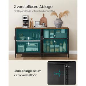 Produktbild für Sideboard Songmics LSC205BD01, aus Metall, schwarz