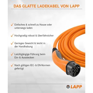 Produktbild für Elektroauto-Ladekabel Lapp Mode 3, IP55, 7 m
