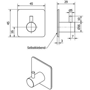 Produktbild für Kleiderhaken SO-TECH Pandora, 108807, aus Edelstahl