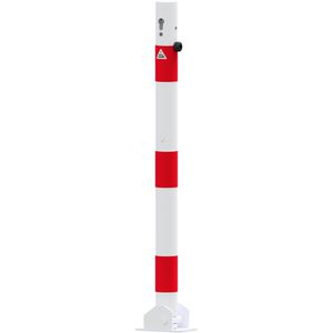 Produktbild für Absperrpfosten Schake 460UZB+1, 1 Öse, rot/weiß, aus Metall