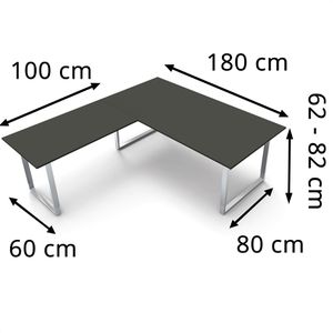 Produktbild für Schreibtisch Kerkmann Aveto, anthrazit / silber