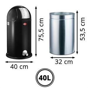 Produktbild für Mülleimer Wesco Kickboy, schwarz