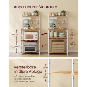 Produktbild für Küchenregal Vasagle KKS014Y02, goldeiche
