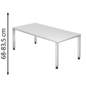 Schreibtisch Hammerbacher Q-Serie, weiß / silber