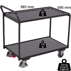 Produktbild für Tischwagen VARIOfit sw-701.500/AG, Metall &amp; Holz
