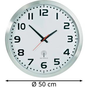 Produktbild für Wanduhr Eurotime 56863-07 XXL, Aluminium, analog, Funkuhr